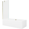 Mexen Cube rechteckige Badewanne 170 x 80 cm mit Verkleidung und 1-flügliger Duschabtrennung 70 cm, transparent, gold - 55051708