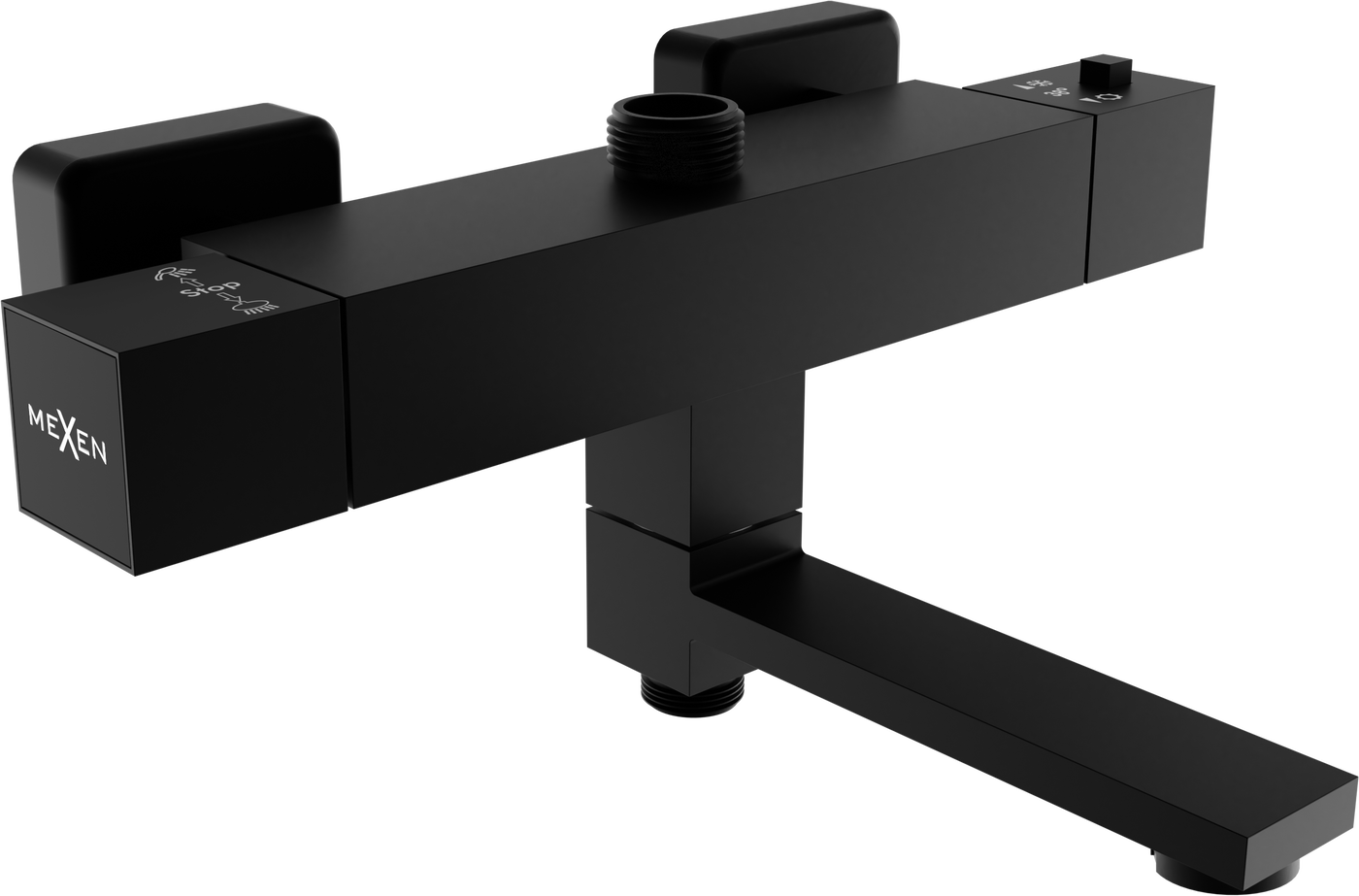 Mexen Cube Thermostat-Wannen-/Duschbatterie, Schwarz - 77910-70