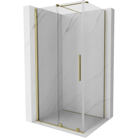 Mexen Velar ausziehbare Duschabtrennung 110 x 85 cm, transparent, Gold - 871-110-085-01-50