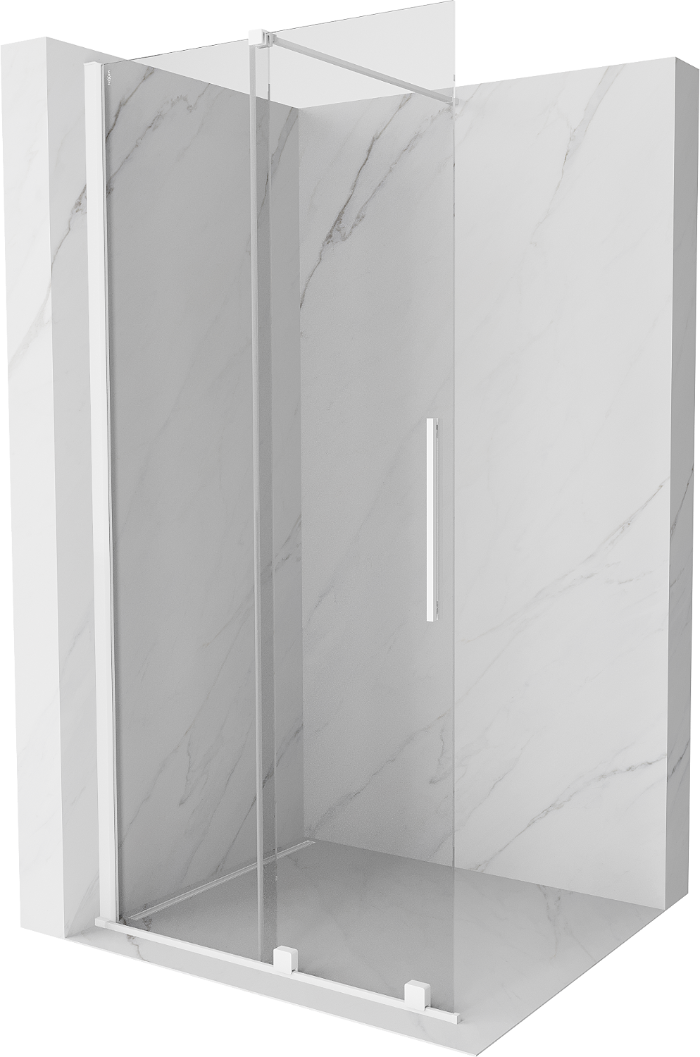 Mexen Velar Duschtür Walk-in 90 x 200 cm, transparent 8 mm, weiß - 871-090-000-03-20