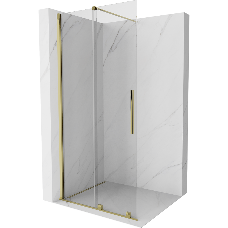 Mexen Velar Dusche Trennwand Walk-in 70 x 200 cm, transparent 8 mm, gold - 871-070-000-03-50