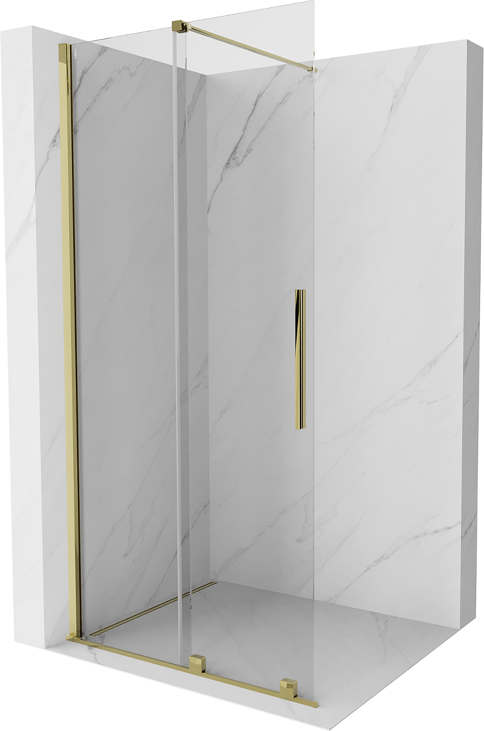 Mexen Velar Dusche Trennwand Walk-in 70 x 200 cm, transparent 8 mm, gold - 871-070-000-03-50