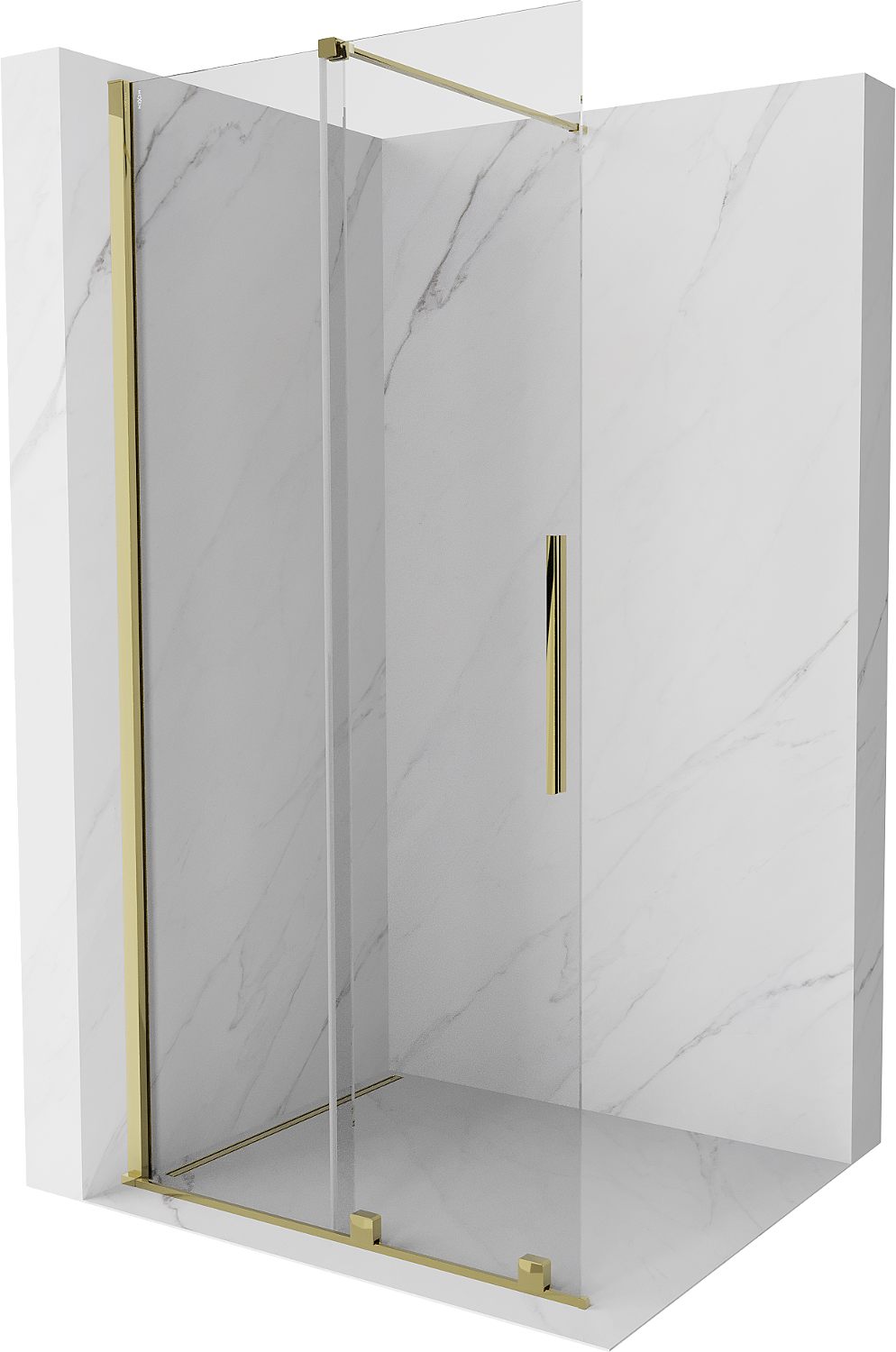 Mexen Velar Duschwand Schiebewand Walk-in 75 x 200 cm, transparent 8 mm, gold - 871-075-000-03-50