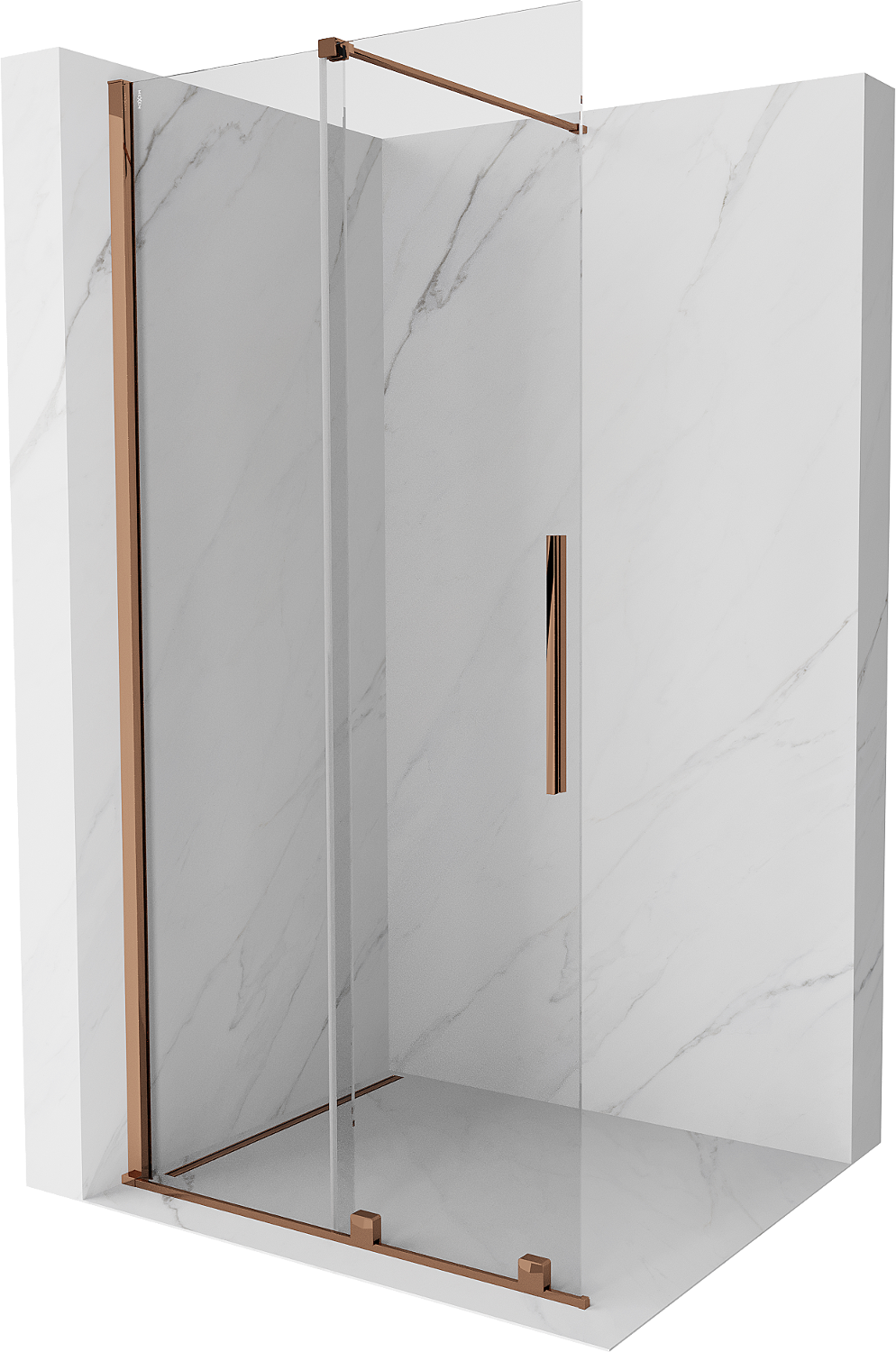 Mexen Velar Schiebeduschwand Walk-in 70 x 200 cm, transparent 8 mm, roségold - 871-070-000-03-60