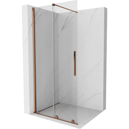 Mexen Velar Duschwand faltbar Walk-in 110 x 200 cm, transparent 8 mm, rosé Gold - 871-110-000-03-60