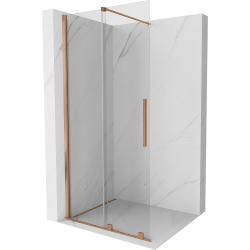 Mexen Velar Duschwand Walk-in 70 x 200 cm, transparent 8 mm, gebürstetes Messing - 871-070-000-03-65