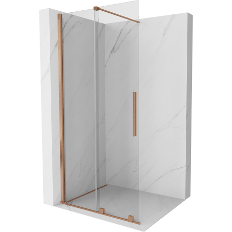 Mexen Velar Duschwand Walk-in 70 x 200 cm, transparent 8 mm, gebürstetes Messing - 871-070-000-03-65