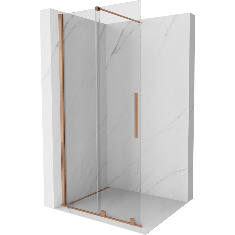 Mexen Velar Duschwand Walk-in 90 x 200 cm, transparent 8 mm, gebürstete Bronze - 871-090-000-03-65