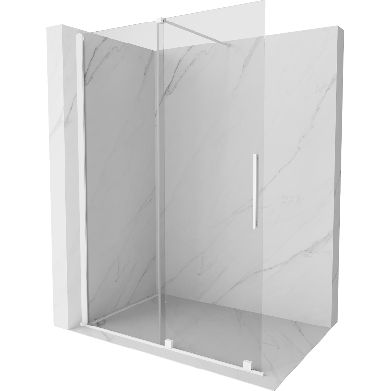 Mexen Velar Duschwand Walk-in 150 x 200 cm, transparent 8 mm, weiß - 871-150-000-03-20