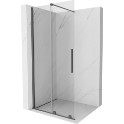 Mexen Velar Duschwand beweglich Walk-in 90 x 200 cm, transparent 8 mm, gun gray gebürstet - 871-090-000-03-66