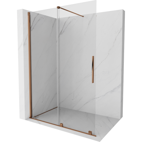 Mexen Velar walk-in Duschwand 140 x 200 cm, transparent 8 mm, roségold - 871-140-000-03-60