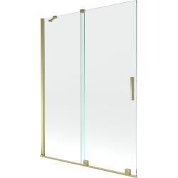 Mexen Velar 2-Flügel-Badewannenwand Regulierbare 130 x 150 cm, transparent, Gold - 896-130-000-01-50