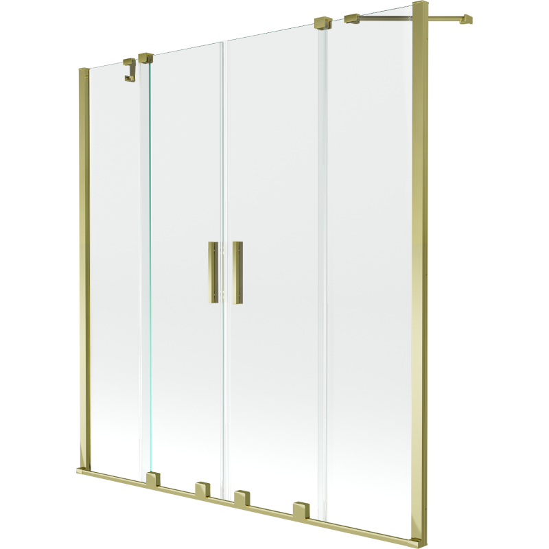 Mexen Velar Duo 2-Flügel-Badewannenwand Regulierbare 150 x 150 cm, transparent, Gold - 896-150-000-02-50