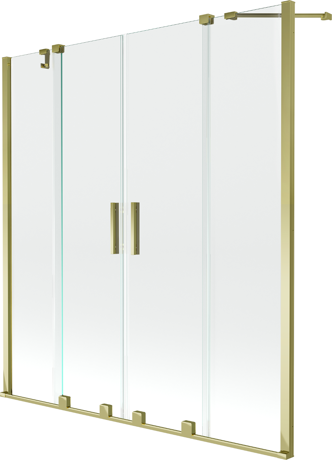 Mexen Velar Duo 2-Flügel-Badewannenwand Regulierbare 150 x 150 cm, transparent, Gold - 896-150-000-02-50