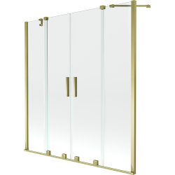 Mexen Velar Duo 2-Flügel-Badewannenwand Regulierbare 160 x 150 cm, transparent, Gold - 896-160-000-02-50