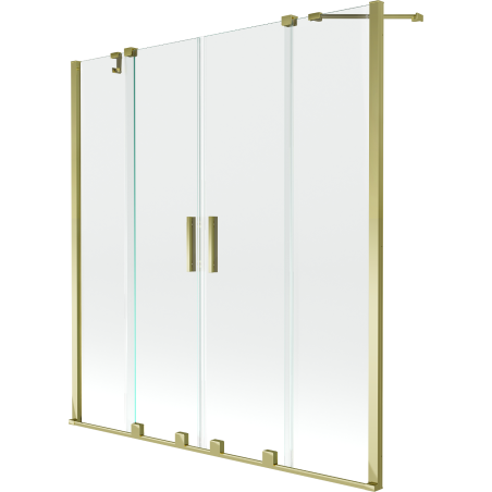 Mexen Velar Duo 2-Flügel-Badewannenwand Regulierbare 160 x 150 cm, transparent, Gold - 896-160-000-02-50