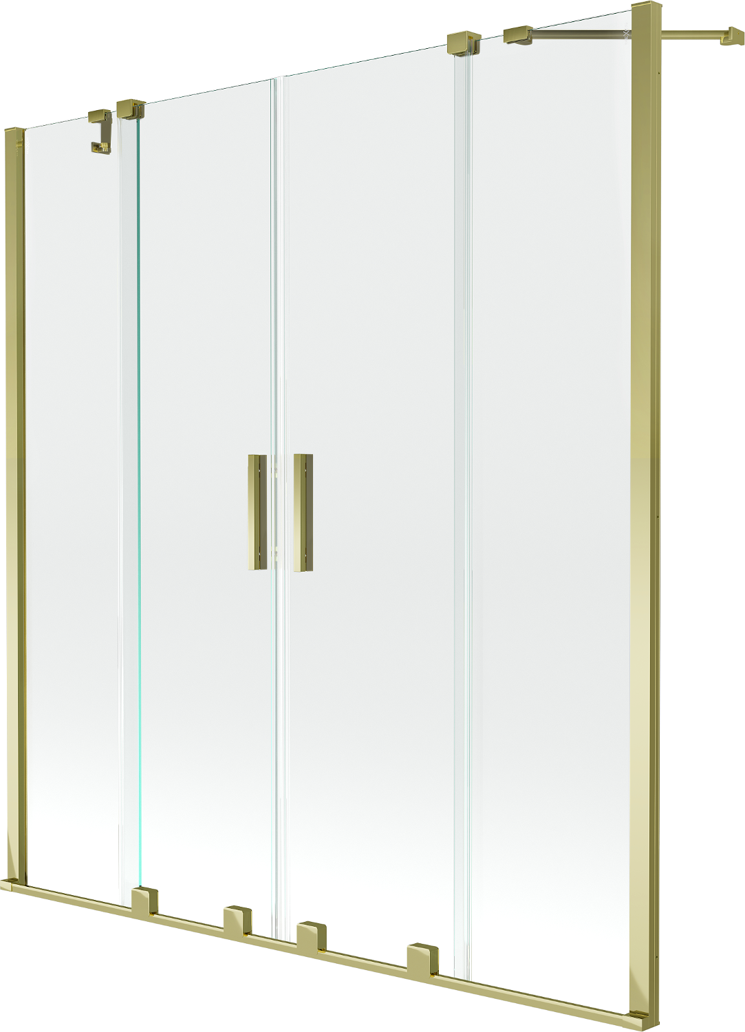 Mexen Velar Duo 2-Flügel-Badewannenwand Regulierbare 160 x 150 cm, transparent, Gold - 896-160-000-02-50