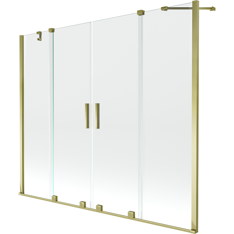 Mexen Velar Duo 2-Flügel-Badewannenwand Regulierbare 170 x 150 cm, transparent, Gold - 896-170-000-02-50