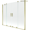 Mexen Velar Duo 2-Flügel-Badewannenwand Regulierbare 170 x 150 cm, transparent, Gold - 896-170-000-02-50