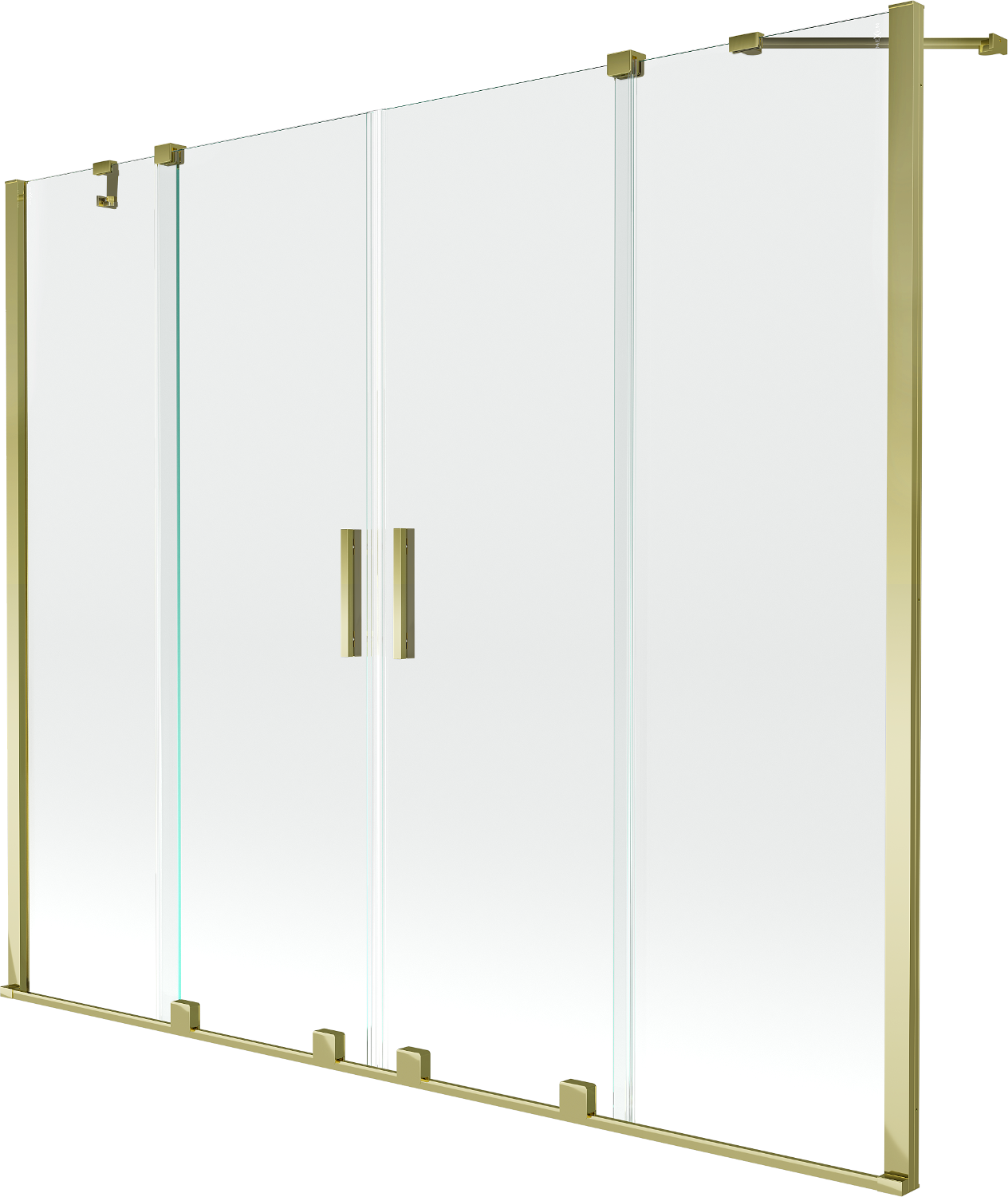 Mexen Velar Duo 2-Flügel-Badewannenwand Regulierbare 170 x 150 cm, transparent, Gold - 896-170-000-02-50