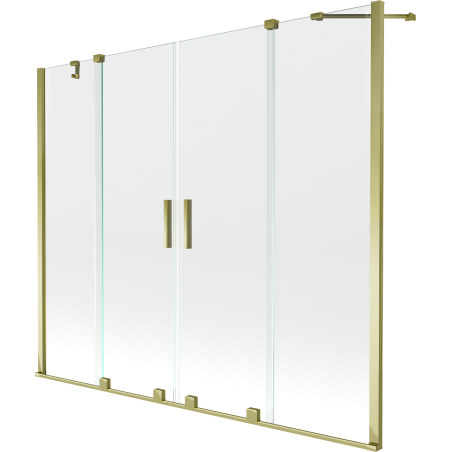 Mexen Velar Duo 2-Flügel-Badewannenwand Regulierbare 200 x 150 cm, transparent, Gold - 896-200-000-02-50