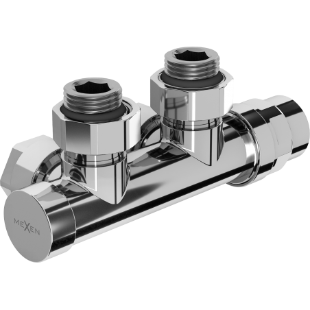 Mexen Heizkörperventil Winkel, Duplex, DN50, Chrom - W907-000-01