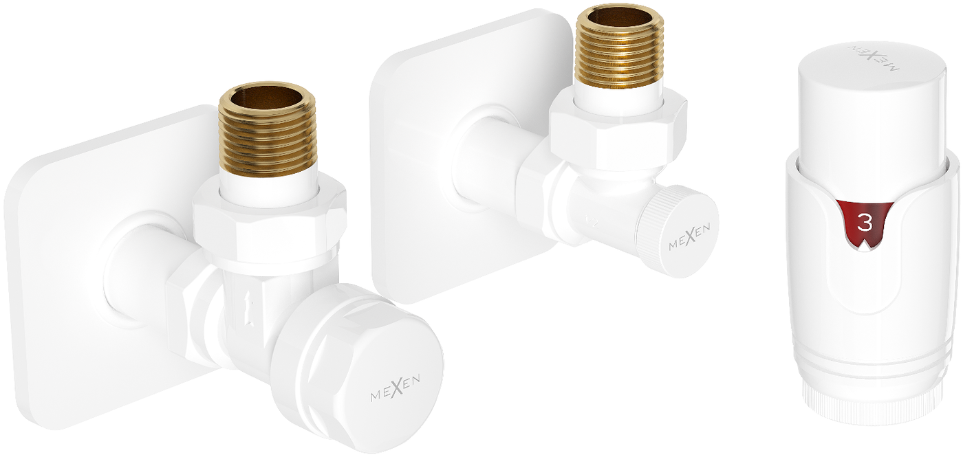 Mexen G00 Thermostat-Set, Eckausführung mit Abdeckung S, weiß - W901-900-909-20