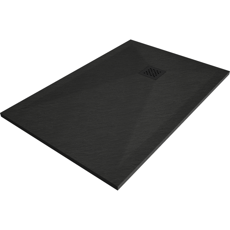 Mexen Stone+ rechteckige Verbundduschtasse 110 x 70 cm, schwarz, schwarze Abdeckung - 44707011-B