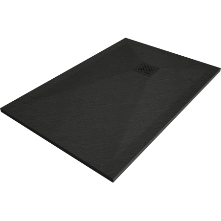 Mexen Stone+ rechteckige Verbundduschtasse 110 x 70 cm, schwarz, schwarze Abdeckung - 44707011-B