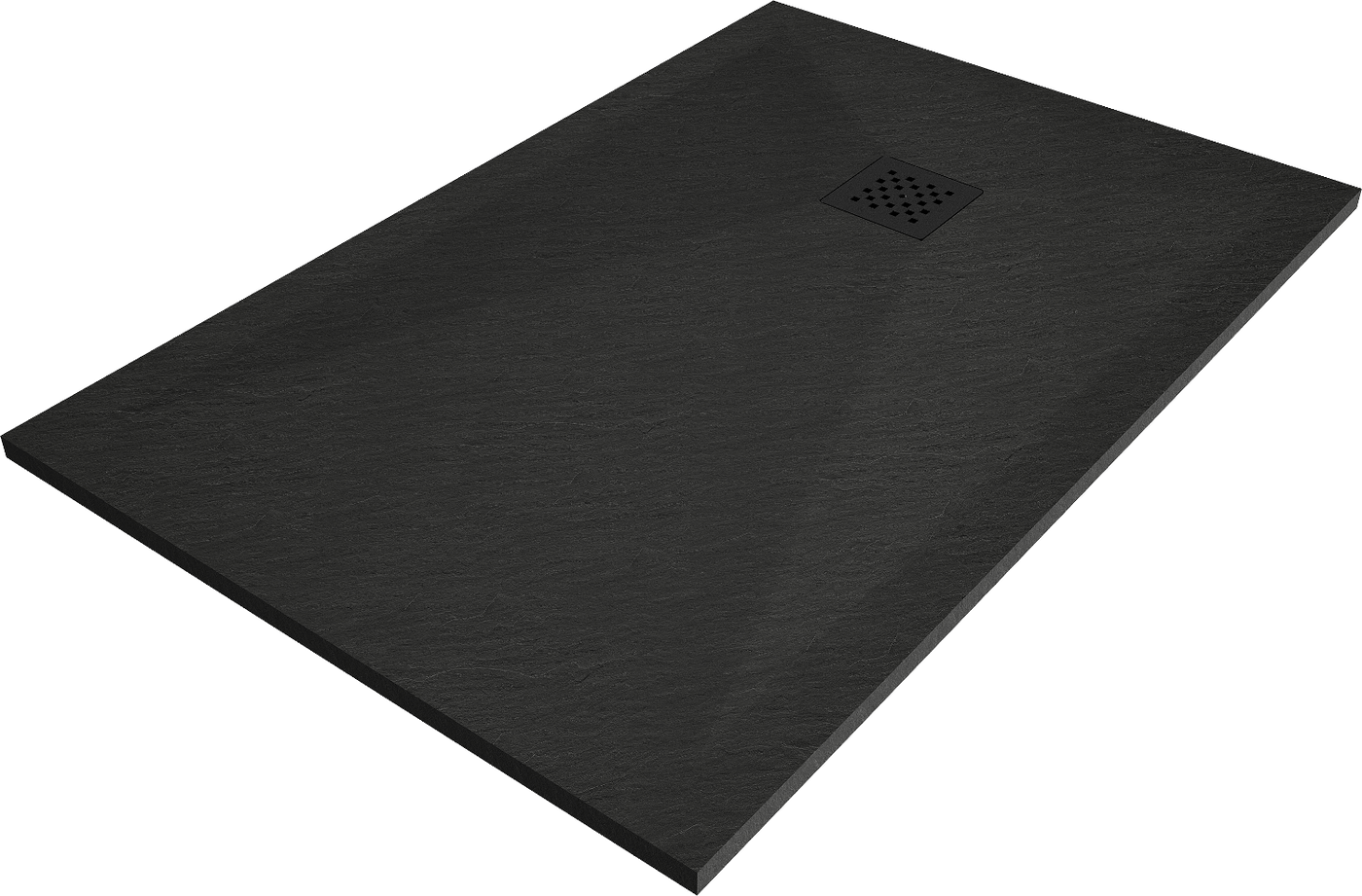 Mexen Stone+ rechteckige Kompositduschtasse 100 x 80 cm, schwarz, schwarze Abdeckung - 44708010-B