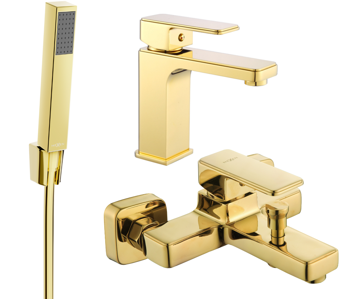 Mexen Cetus R77 Badewannenset, Gold - 744303R77-50