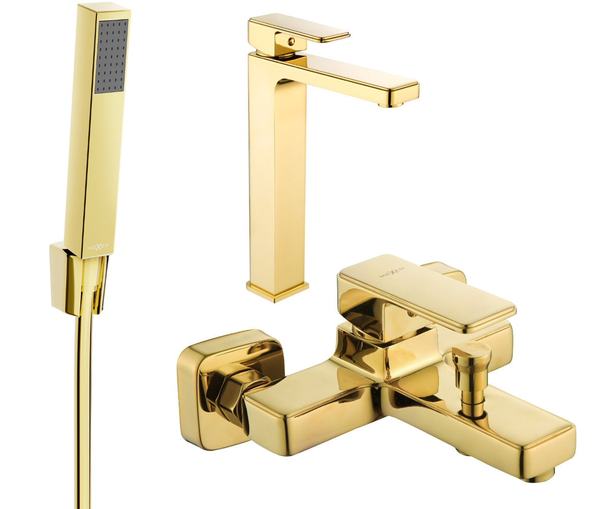 Mexen Cetus R77 Badewannenset, Gold - 744313R77-50