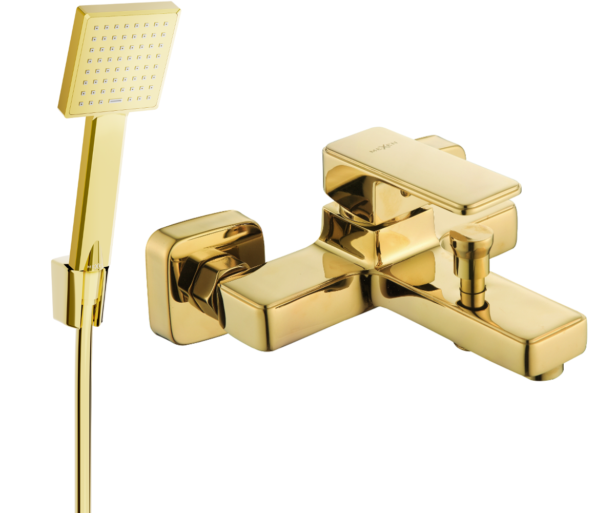 Mexen Cetus R45 Wannenbatterie mit Brausegarnitur, Gold - 74433R45-50