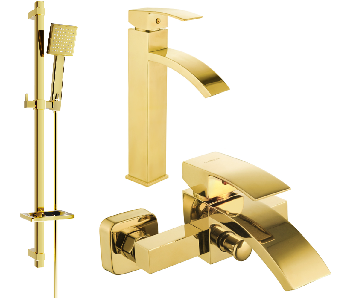 Mexen Libra DQ45 Badewannenset, Gold - 745113DQ45-50