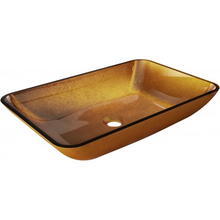 Mexen Megan Aufsatzwaschbecken aus Glas 56 x 36 cm, gold - 24135650