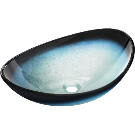 Mexen Sonia Aufsatzwaschbecken aus Glas 54 x 37 cm, Blau - 24145447