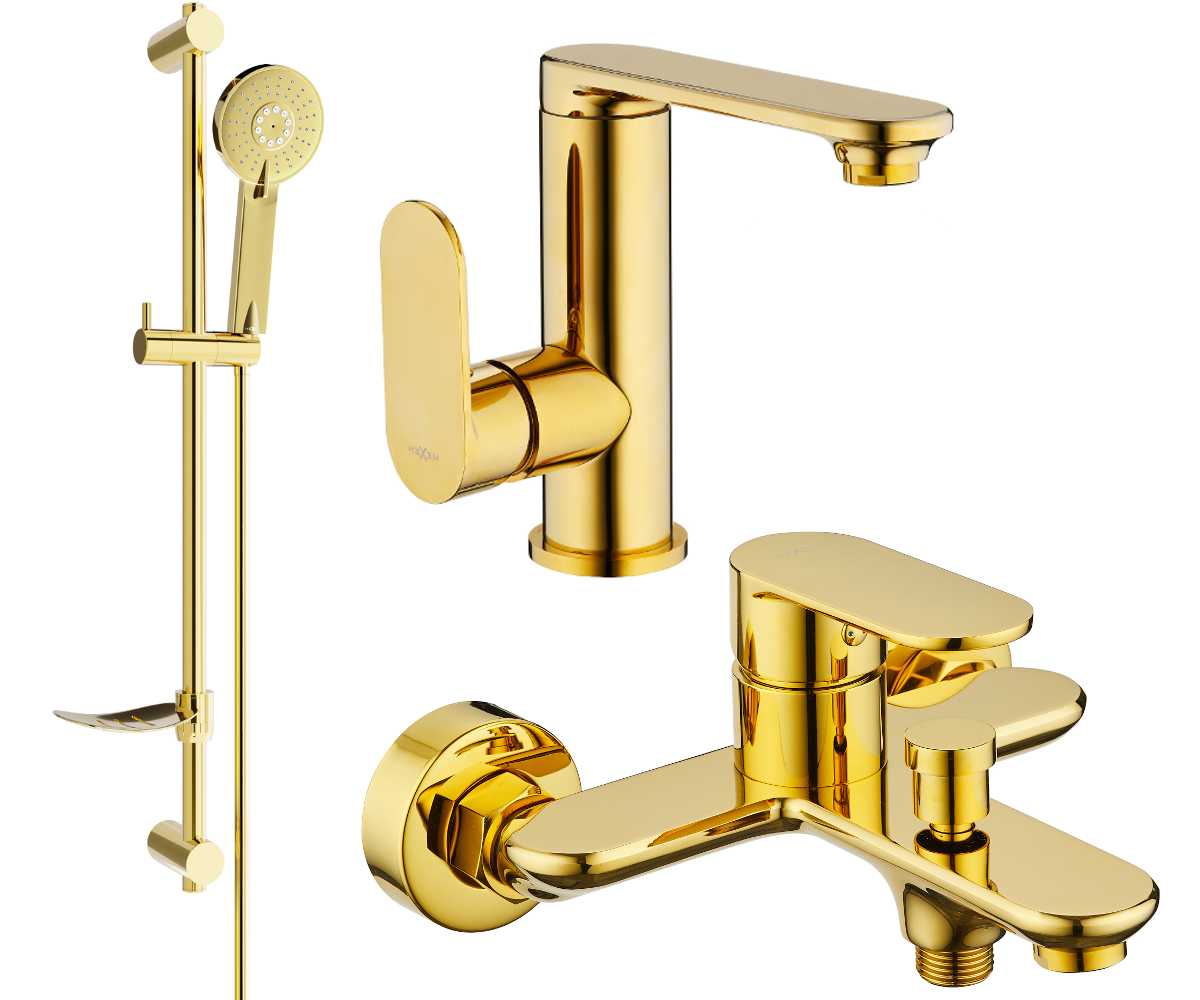 Mexen Milo DF40 Badewannenset, Gold - 713053DF40-50