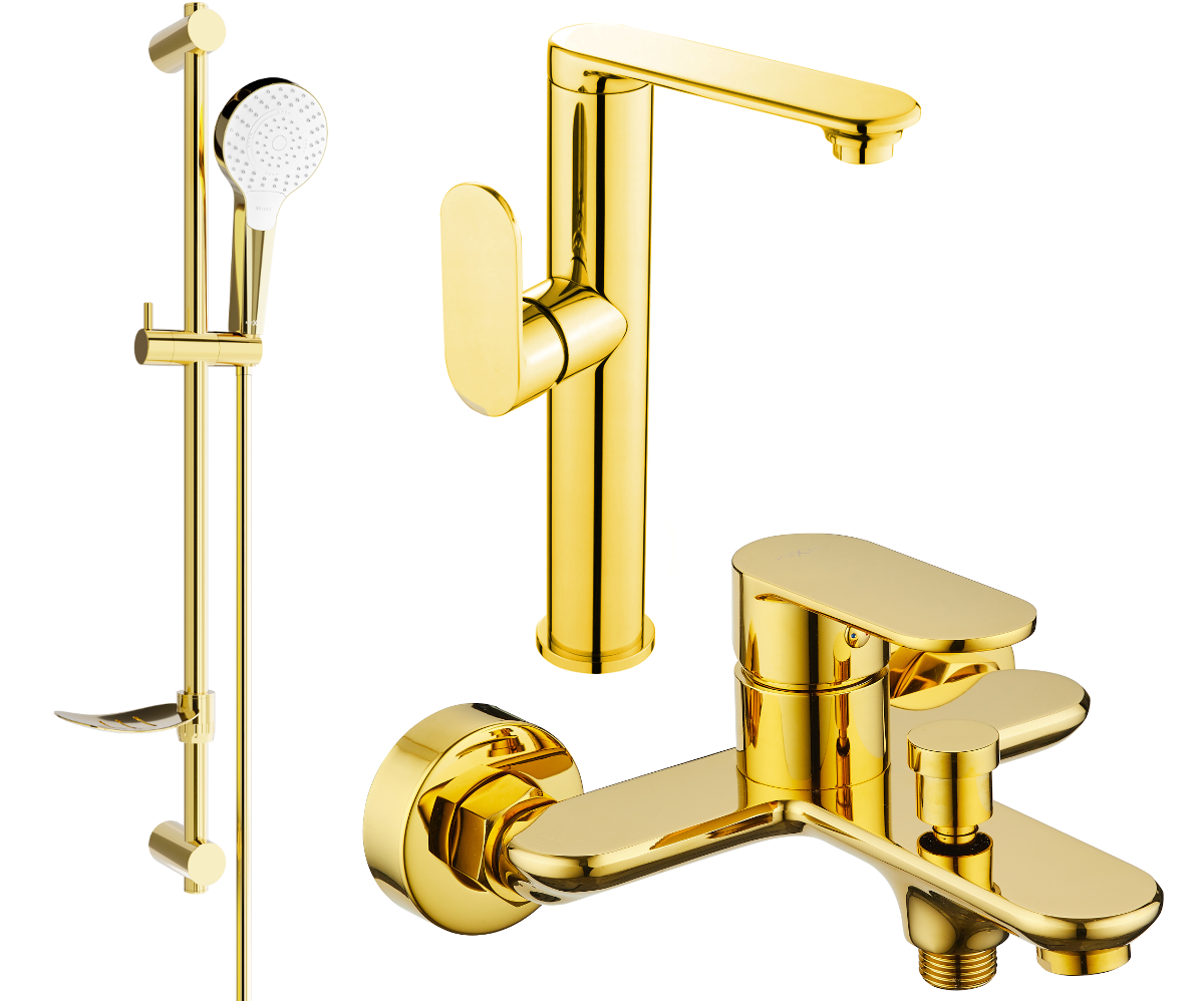 Mexen Milo DF05 Badewannenset, Gold - 713153DF05-50