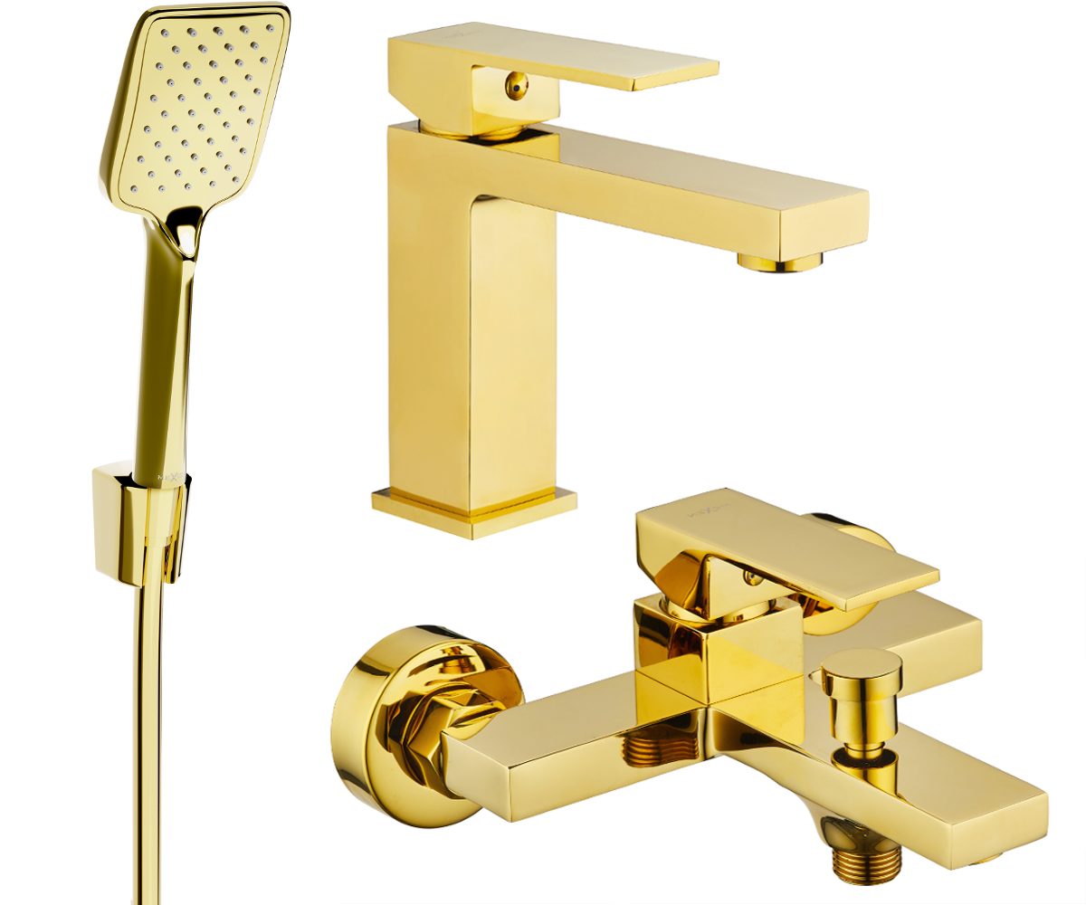 Mexen Uno R62 Badewannenset, Gold - 71403R62-50