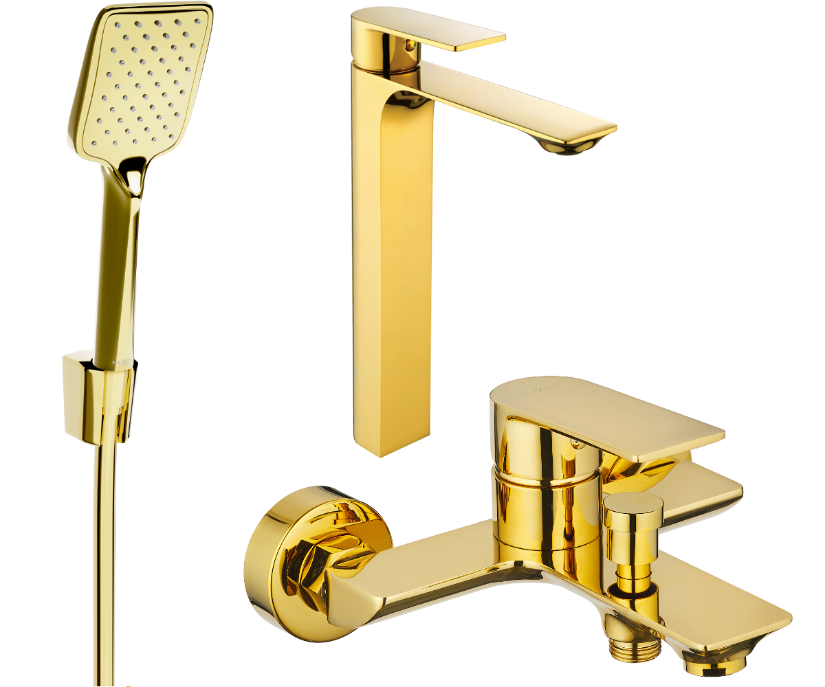 Mexen Alexa R62 Badewannenset, Gold - 71213R62-50