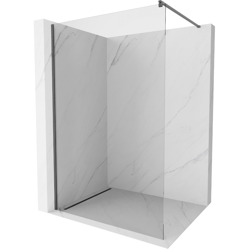 Mexen Kioto Walk-in Dusche 130 x 200 cm, transparent 8 mm, gun gray gebürstet - 800-130-101-66-00