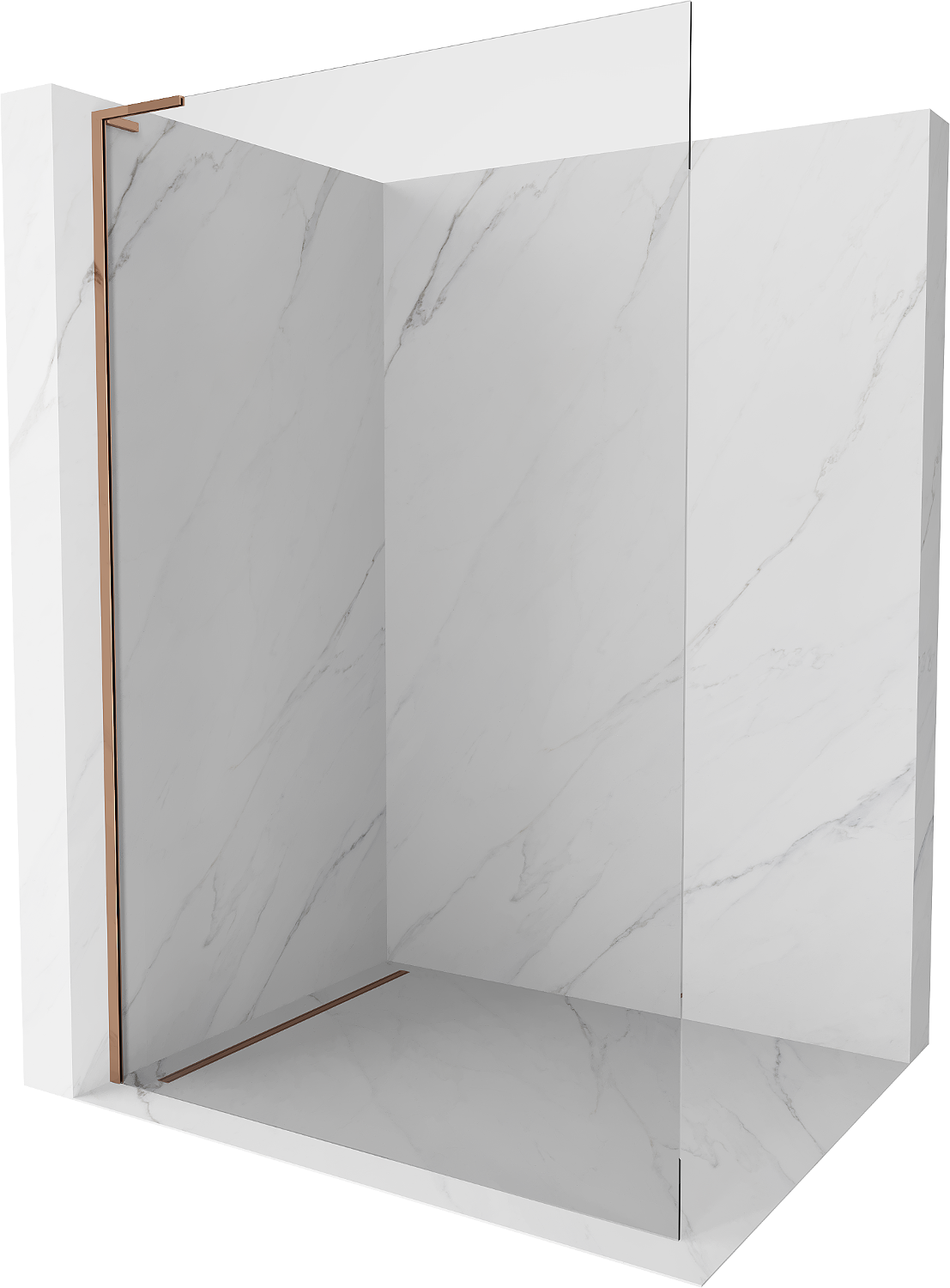 Mexen Kioto L Duschwand Walk-in 70 x 200 cm, transparent, rosegold - 800-070-103-60-00