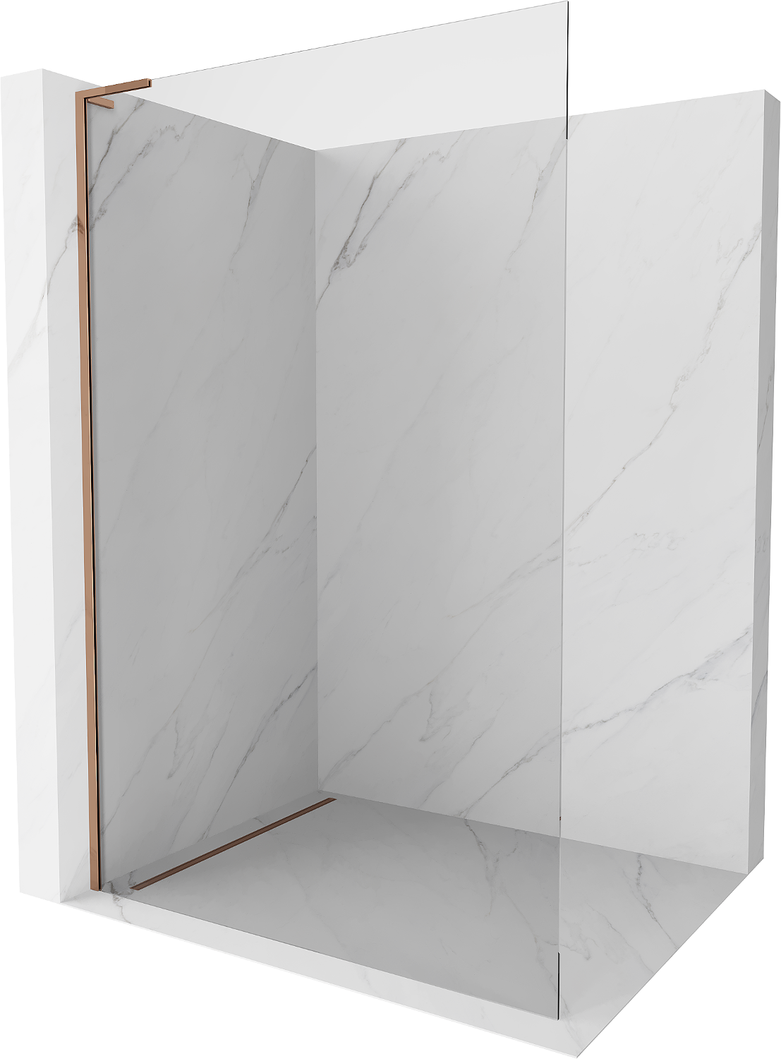 Mexen Kioto L Walk-in Duschwand 80 x 200 cm, transparent, rosegold - 800-080-103-60-00