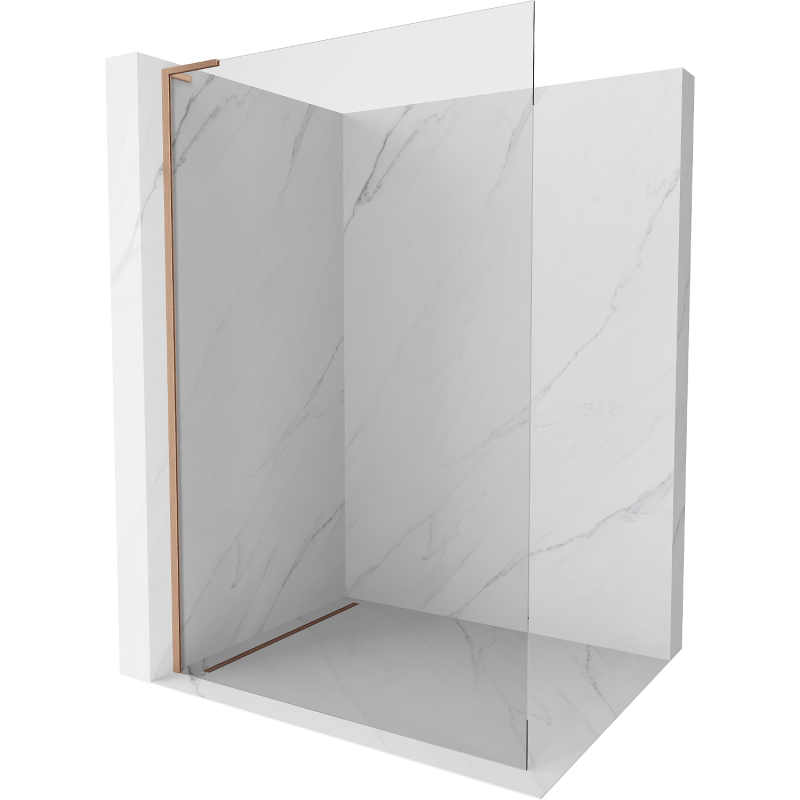 Mexen Kioto L Duschwand Walk-in 60 x 200 cm, transparent, gebürstetes Messing - 800-060-103-65-00