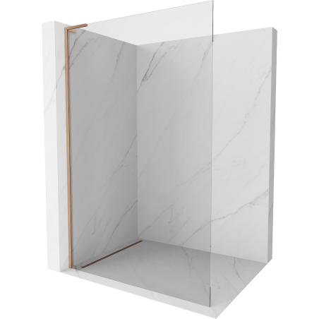 Mexen Kioto L Duschwand Walk-in 70 x 200 cm, transparent, gebürstetes Kupfer - 800-070-103-65-00