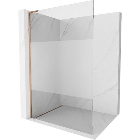 Mexen Kioto L Duschwand Walk-in 70 x 200 cm, transparent/frosted, gebürstetes Messing - 800-070-103-65-35