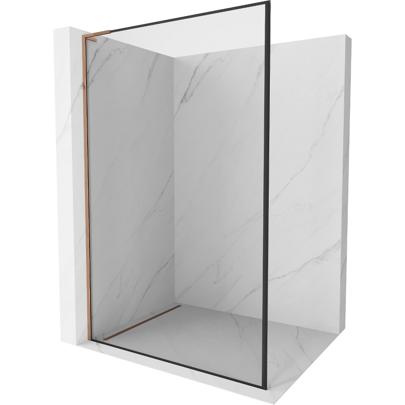 Mexen Kioto L Duschelement Walk-in 70 x 200 cm, schwarzes Muster, roségold - 800-070-103-60-70