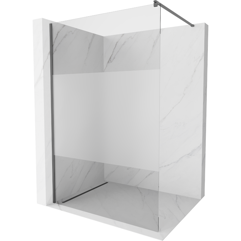 Mexen Kioto Walk-in-Dusche 100 x 200 cm, transparent/etruskisch 8 mm, gunmetal - 800-100-101-95-35