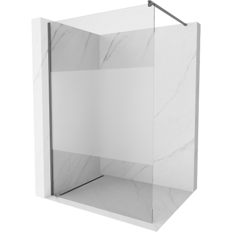 Mexen Kioto Walk-in-Dusche 100 x 200 cm, transparent/etruskisch 8 mm, gunmetal - 800-100-101-95-35