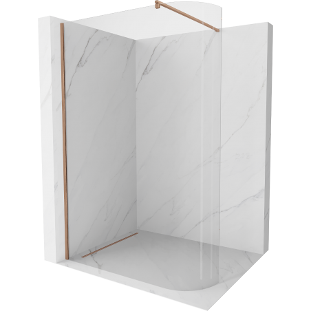 Mexen Kioto abgerundete Walk-in-Dusche 120 x 200 cm, transparent 8 mm, gebürstete Messing - 800-120-101-65-06